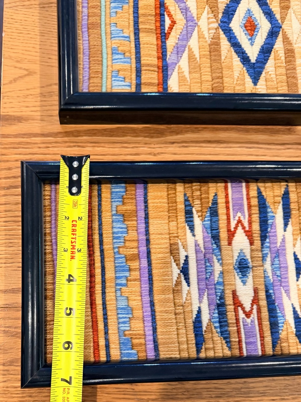 Vintage Handwoven Boho Wall Art Pair in Cream, Gold & Purple - Unbranded - Picture 7 of 7